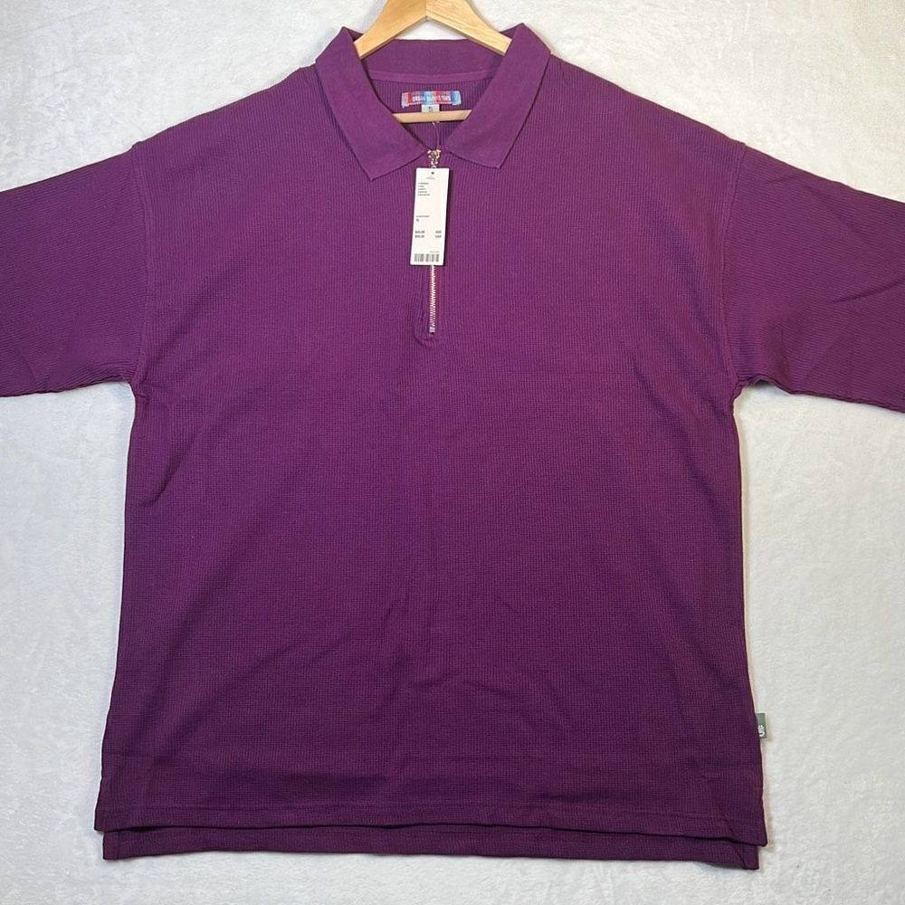 Urban outfitters Baggy oversized Thermal Zip Polo Shirt-NWT-Men XL